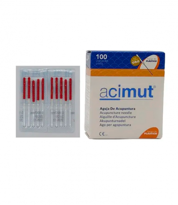 Ago per agopuntura in silicone con placcatura in oro e manico in plastica senza guida - 0,16x07 - 100 pz. (Azimut) Ago per agopuntura in silicone con placcatura in oro e manico in plastica senza guida - 0,16x07 - 100 pz. (Azimut)